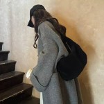 Dumpling bag, niche design, frosted suede, retro style, shoulder bag, crossbody bag, underarm bag.